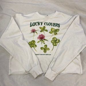 Crop crew neck sweatshirt